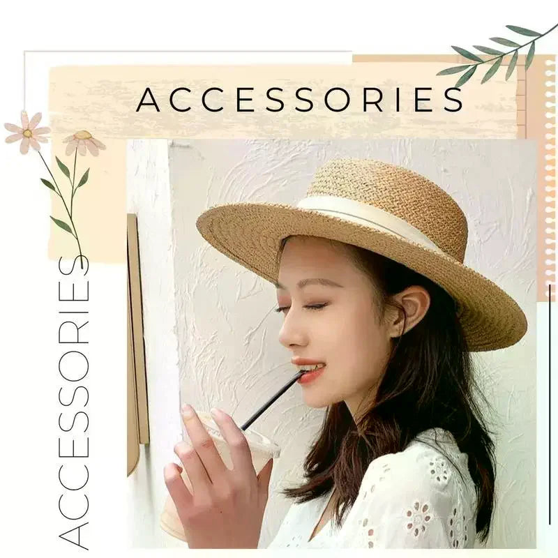 High-quality Wide-brimmed Panama Straw Hat Beach Trips Summer Sun Qme