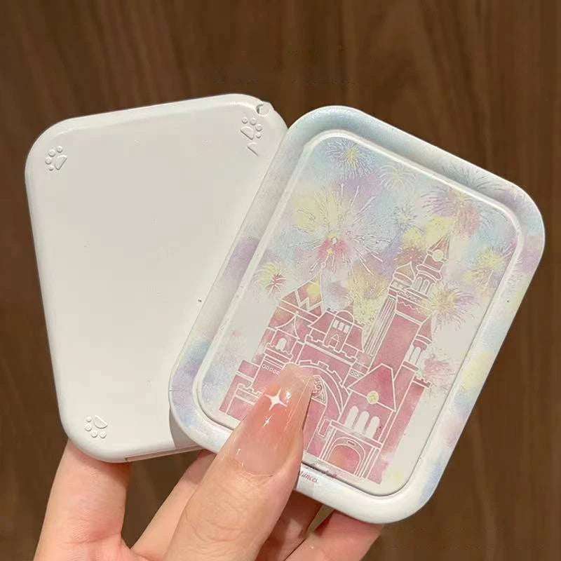 Fireworks Castle Flip-top Folding Mirror Portable Rectangle Cosmetic Qme