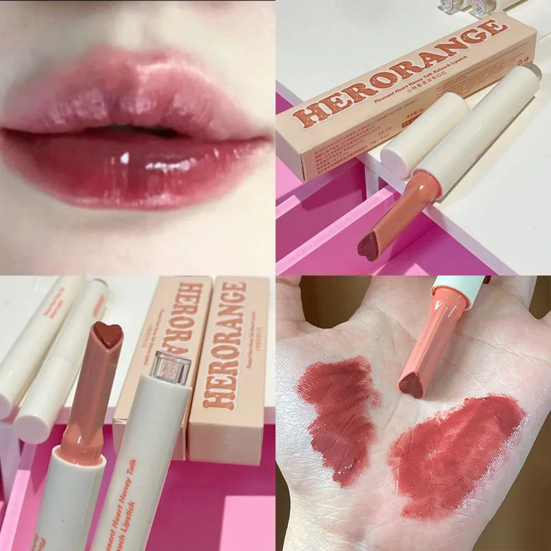 Crystal Honey Solid Lip Glaze Nude Rose Brown Plumping Lip Gloss Moisturising Jelly Tinted Lip Balm Hydrating Black Tea Lipstick Qme