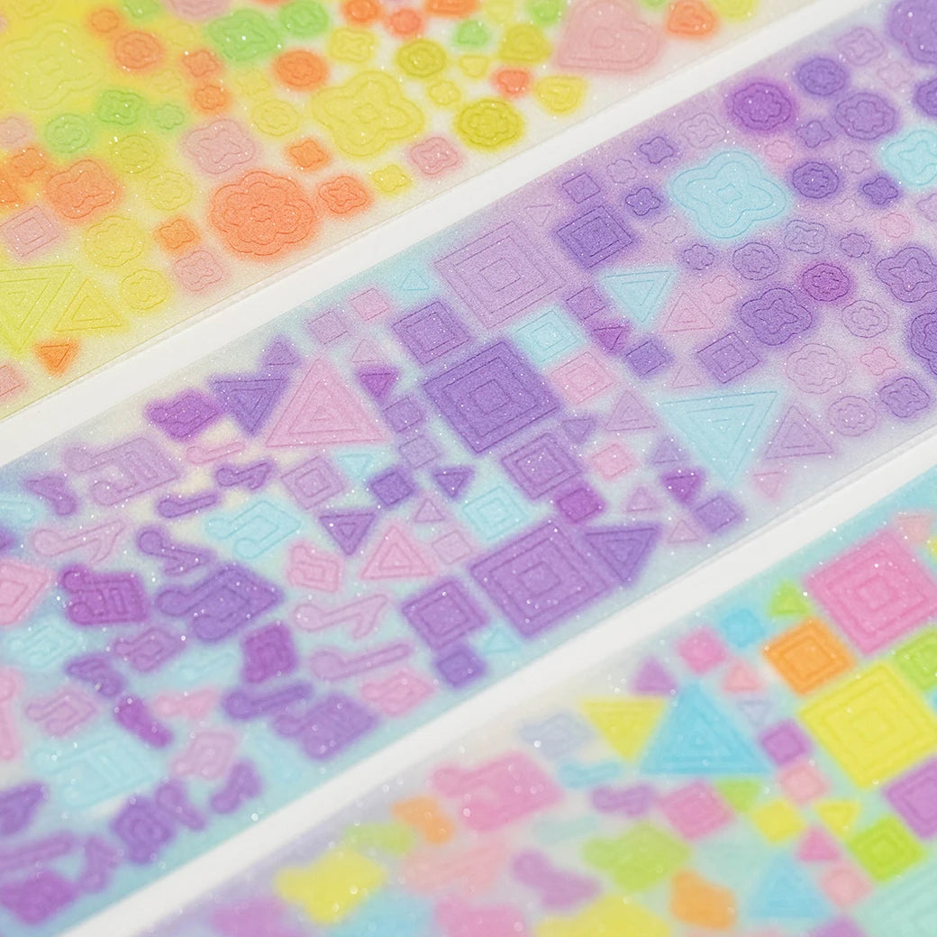 Cute Y2K Glitter Ins Style Decoration Adhesive PET Tape Planner Handbook DIY Scrapbooking Journal Collage Material Stickers Qme