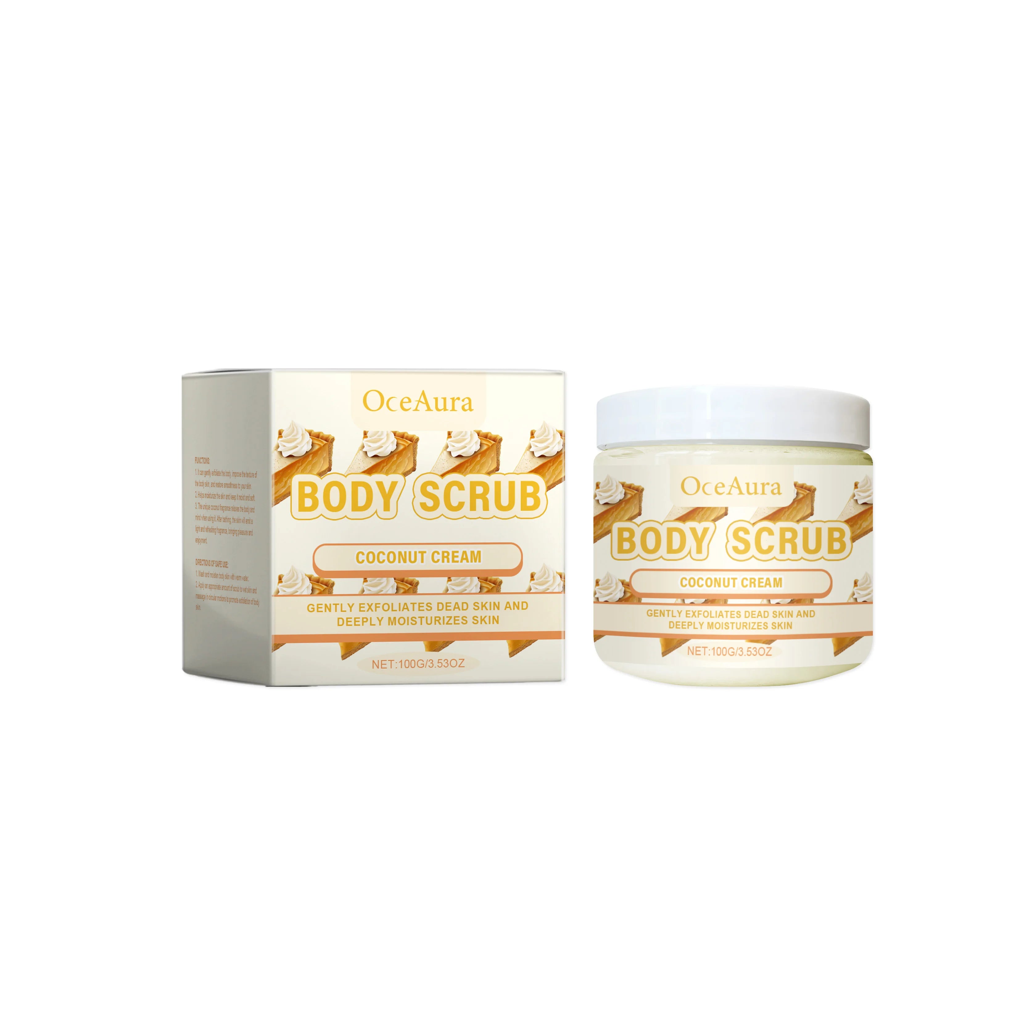Body Scrub Cream for Bath Shower Deep Cleaning Whitening Exfoliating Removal Melanin Repair Brighten Moisturizing No Tight Qme Coconut cream