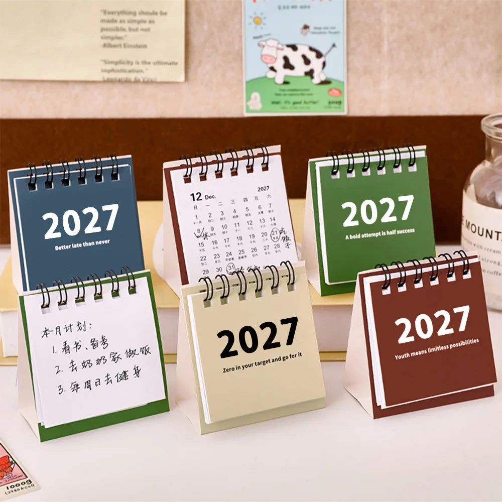 2027 Mini Travel Desk Calendar Portable Pocket Monthly Agenda Home Qme