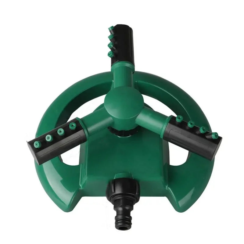 360 Degree Automatic Rotation Lawn Water Sprinkler Garden Grass Watering Irrigation Tool Quick Connecting Water-saving Nozzle Qme dark green