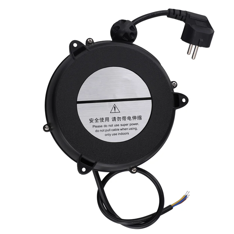 A02F-Small Automatic Retractable Wire Winding Device Retractable Storage Reel Automatic Winding Reel EU Plug Qme