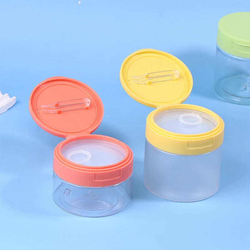 200- Makeup Remover Pad Jar Tweezers Round Clear Container Jars Empty Qme