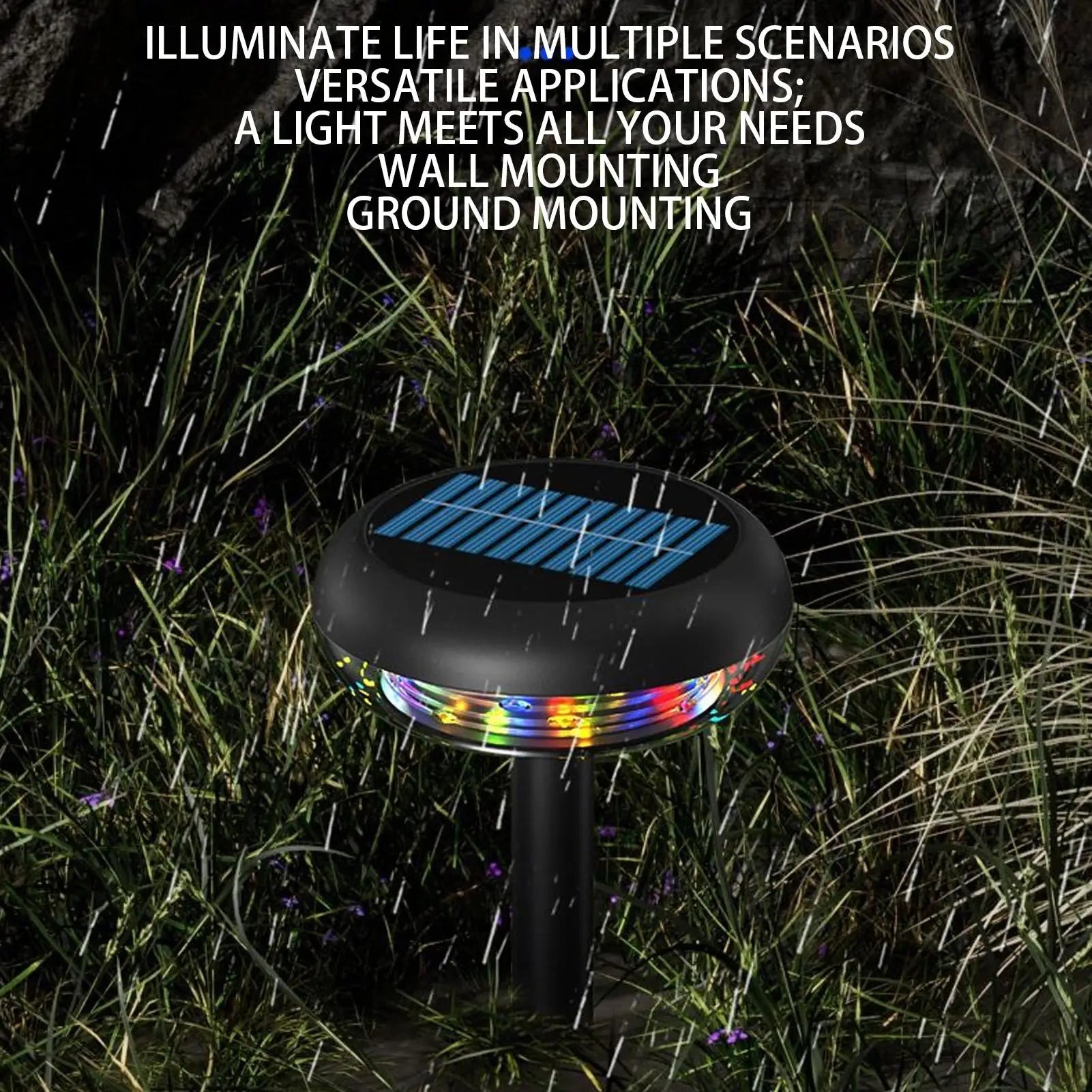 Solar Lights Outdoor Rechargeable 3 Modes Detachable Stake Changing Qme