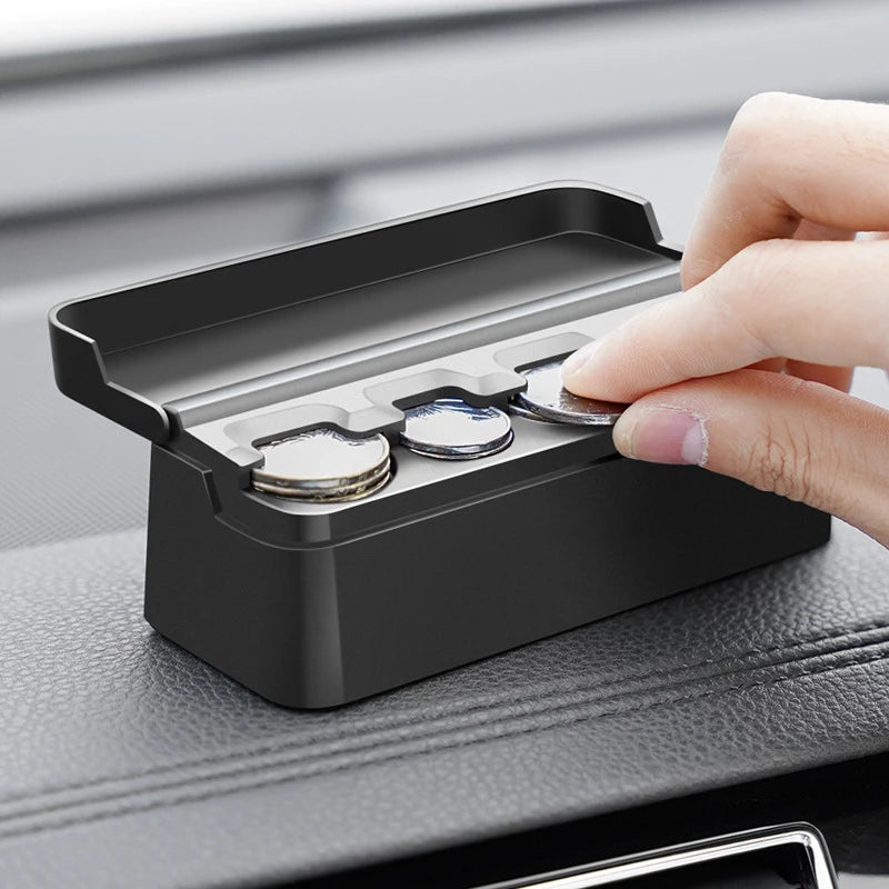 Coin Holder Car Change Organizer Universal Storage Money Dispenser Qme