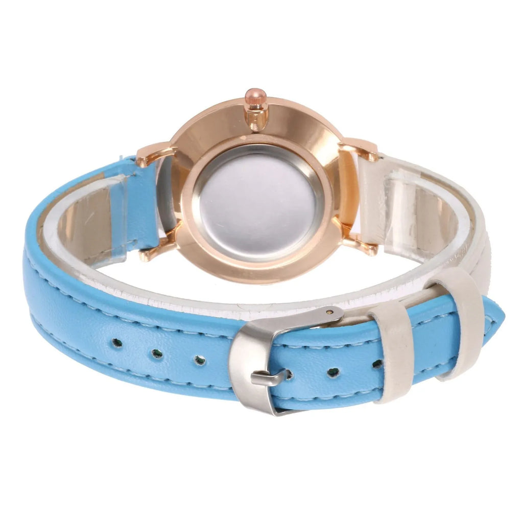 New Fashion Pointer Watch Gradient Leather Wristband Watch Quartz For Women Casual And Versatile Exquisite Cute Compact Watch Qme