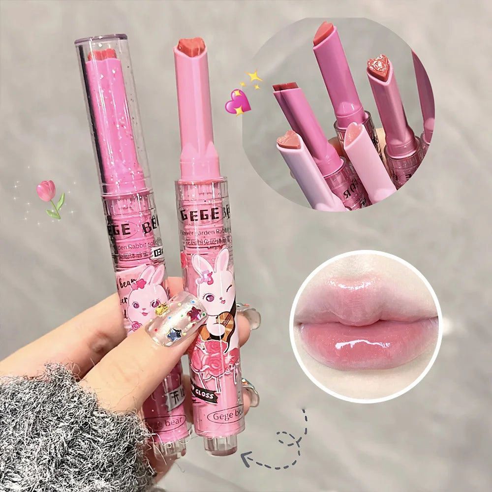 Gege Bear Garden Pink Rabbit Solid Lip Gloss Moisturizing Watery Qme