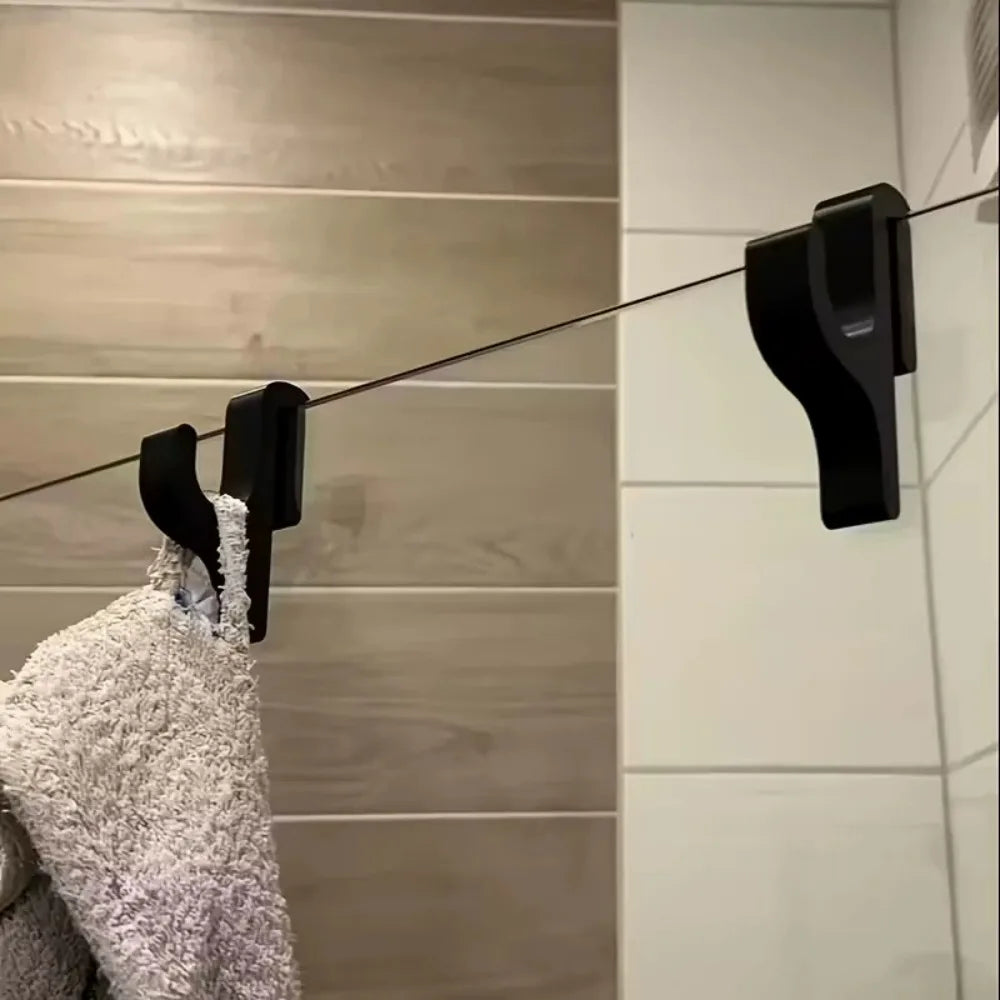 2pcs Portable Shower Hook Glass Door Clip Type Multifunctional Hook for Clothes Towel Home Organizer Bathroom Accessories Qme