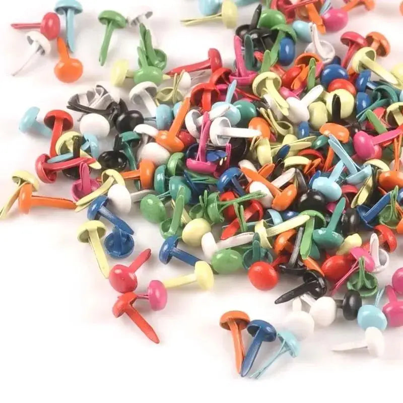 100Pcs 5X10mm Round Brads Metal Crafts Rivets Fastener DIY Scrapbooking Mixed Pastel Brad For Shoes Decor Embellishments c1114 Qme