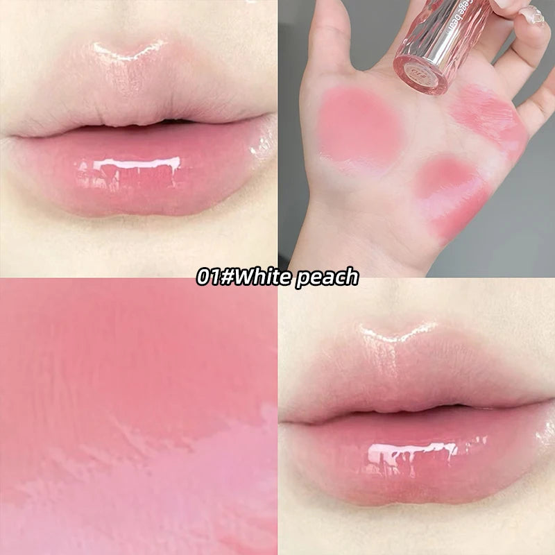 Gegebear Glass Crystal Translucent Lip Glaze Moisturizing Mirror Qme GX1156-01