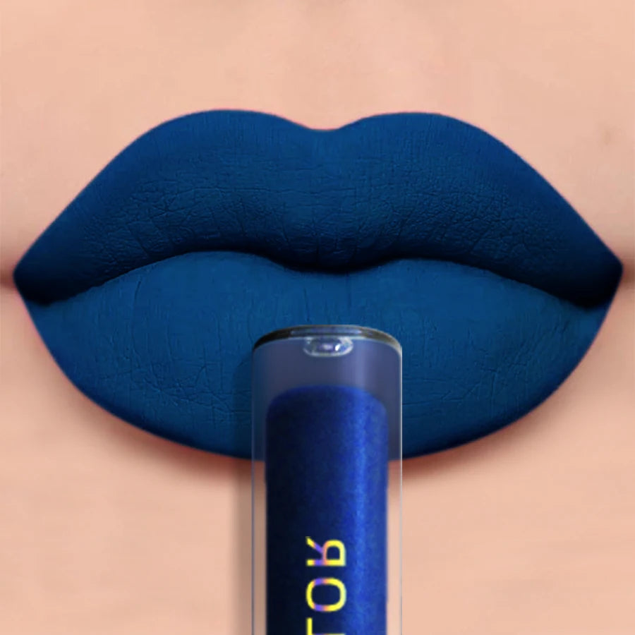 Sexy Velvet Matte Lip Glaze Liquid Lipstick Beauty Gloss Blue Nude Qme 19