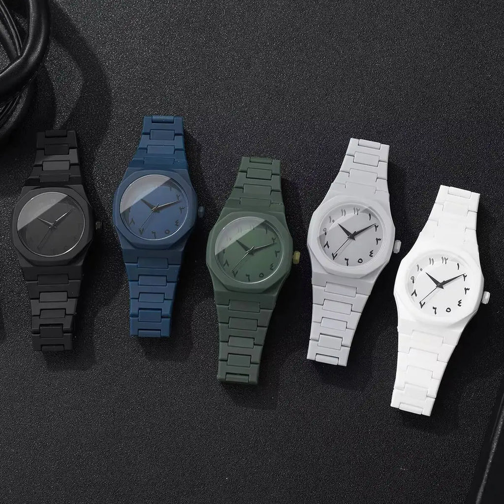 Moda pulseira de plástico relógios masculinos casual esportes relógio de quartzo para homens reloj hombre (sem caixa) Qme