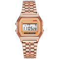 1pcs Luxury Rose Gold Women Watches Electronic Digital Display Retro Style Clock Men's Relogio Masculin Reloj Hombre homme Qme Rose Gold