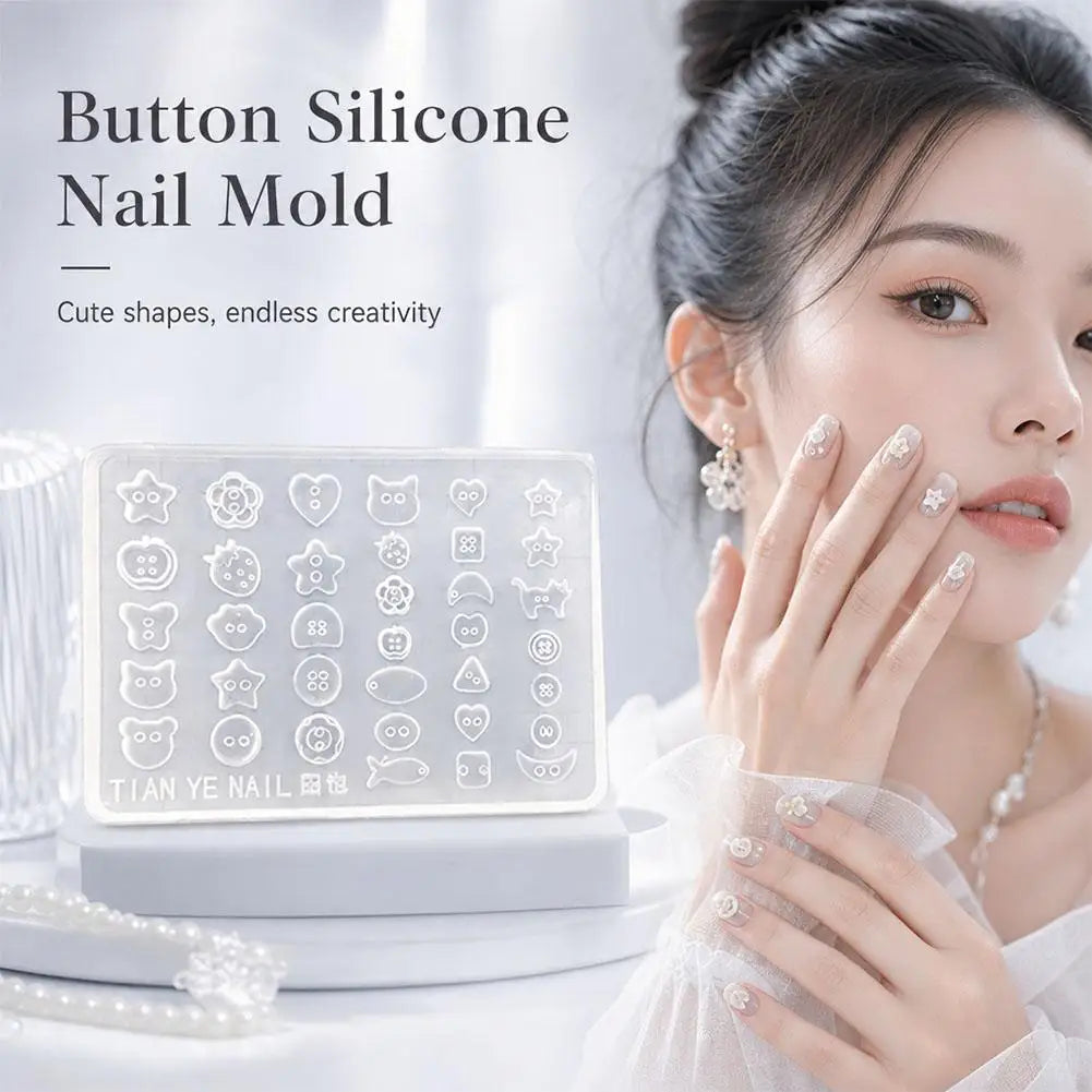 Silicone Nail Art Molds, Easy To Use Non-Stick For Resin & Gel Small Button Shape Perfect For Nail Art, Resin Jewelry, Earrings Qme