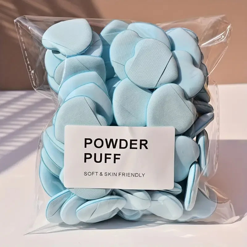 Heart-shaped Finger Powder Puff Latex-free Makeup Tool Air Cushion Qme blue