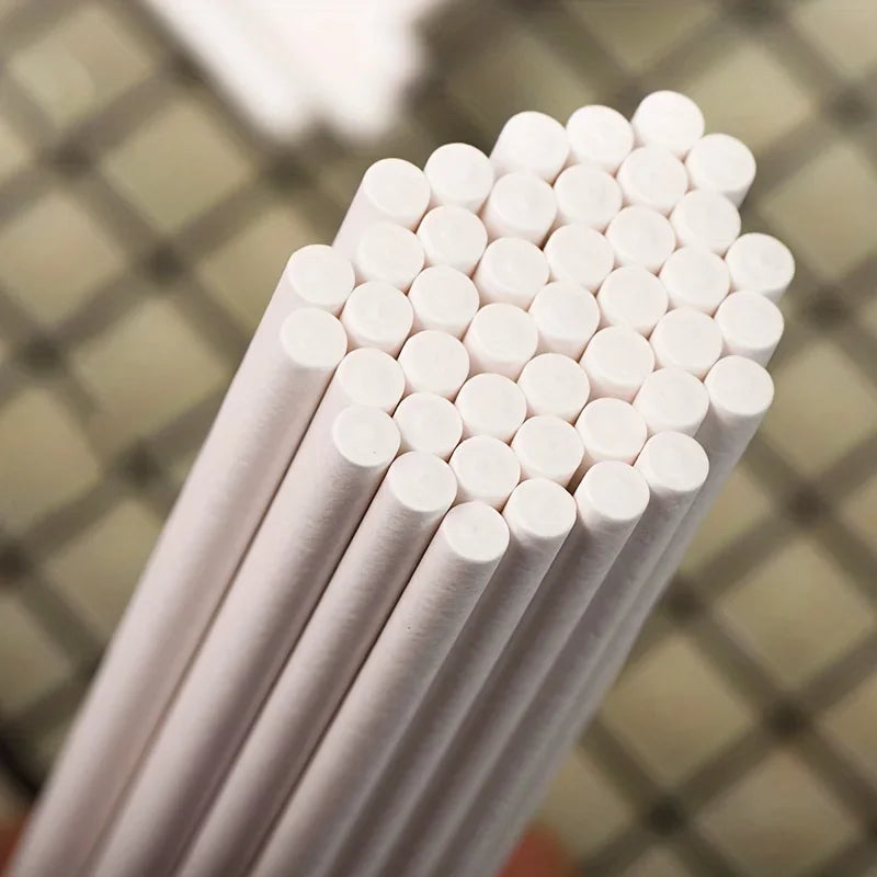 100pcs, Disposable White Kraft Paper Cake Pop Sticks - Perfect for Cake Decorating, Party Weddings, Desserts, Qme