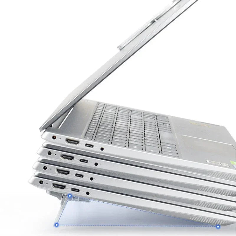 2PCS Mini Foldable Laptop Stand Portable Computer Keyboard Riser with 2 Adjustable Angles Self-Adhesive Invisible Notebook Stand Qme