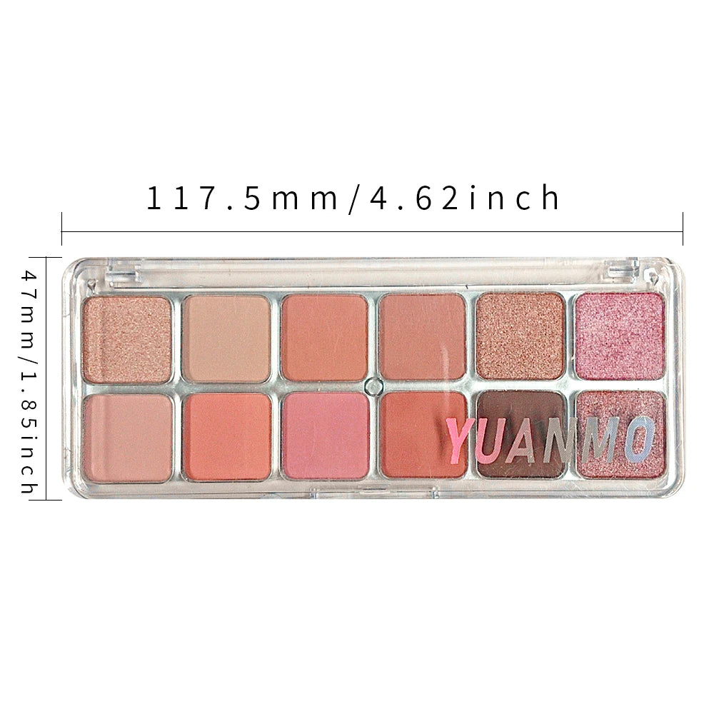 12 Colors Matte Pearl Eyeshadow Palette Christmas Waterproof Qme