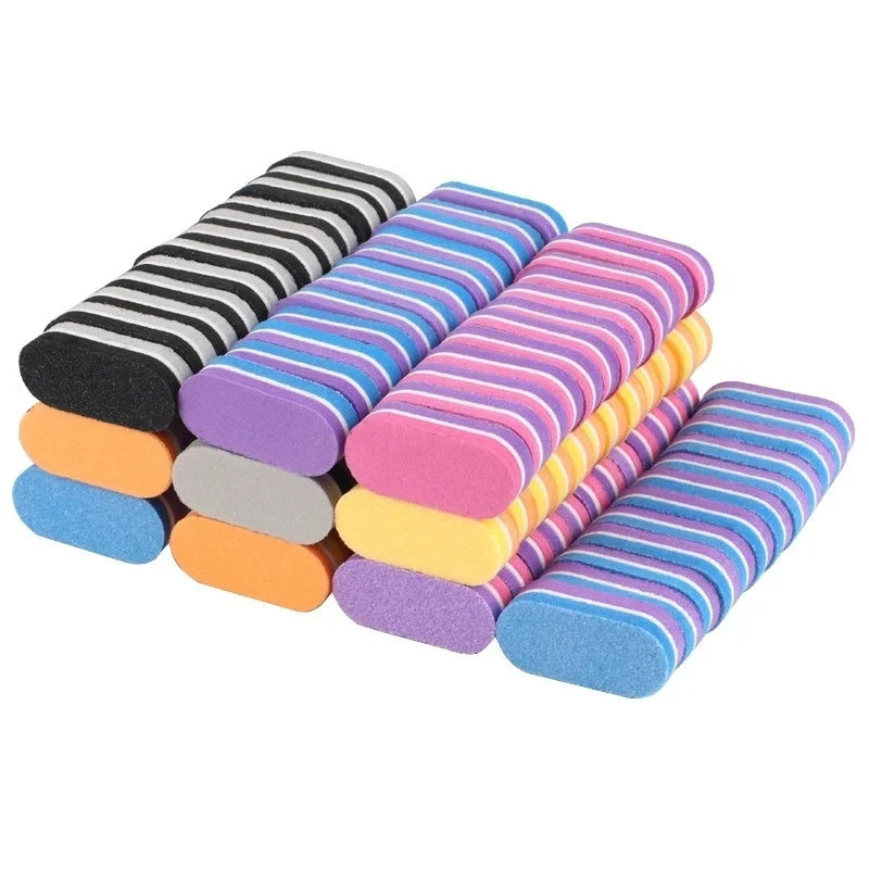 10/50/100pcs mix Professional Buffer Sponge Nail File Mini Double-sided Nails Art Blocks Polishing Manicure Pedicure Qme