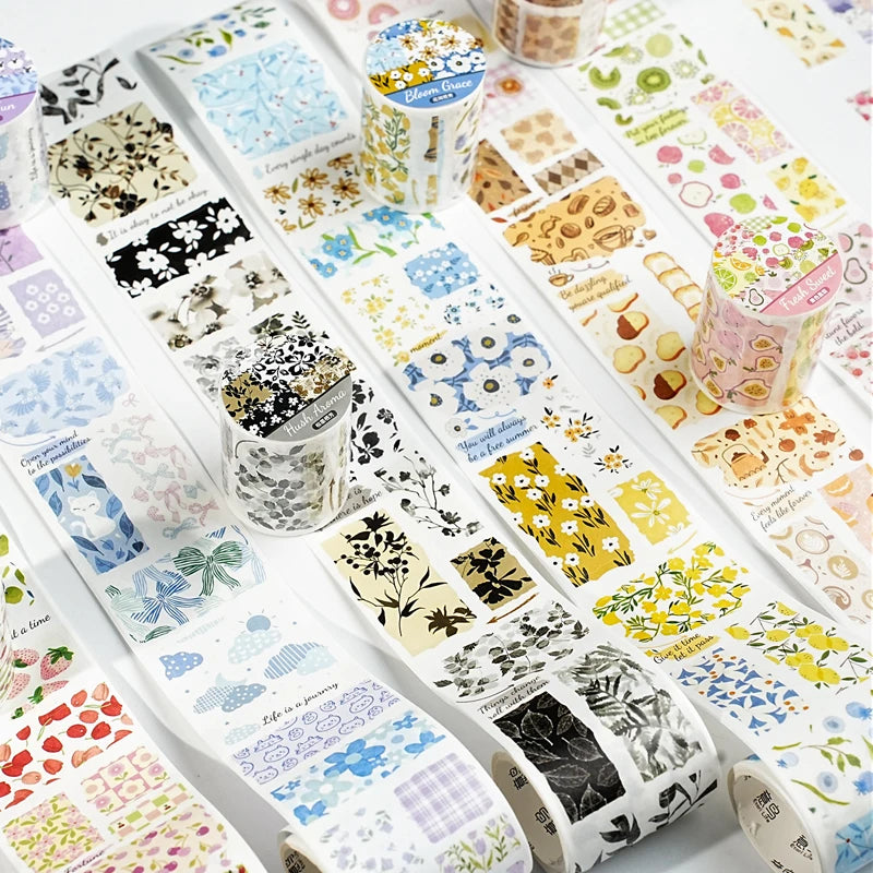 50mm*2m/Roll Fruit theme PET Tape Handbook Aesthetic Decorative Stickers Album Journals Scrapbooking Supplies Art Masking Tapes Qme All 50mm X 2m