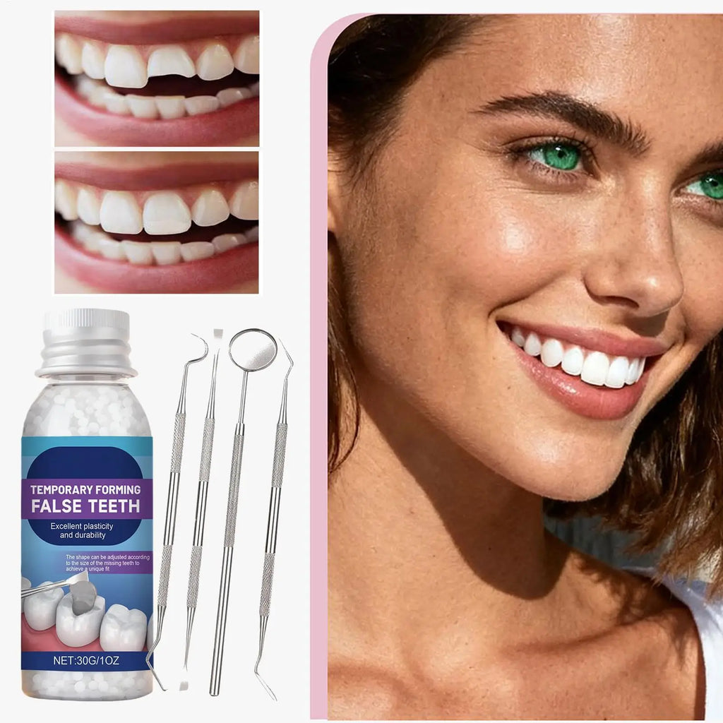 Teeth Repair Glue 30g Pliable Strong Hold Bonding Glue for Loose Teeth for Adults Women Beginners Men Home School Commuting Qme