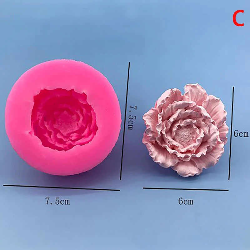 Silicone Cake Mold Chocolate Soap Making Tools Candle Mould Embossed Flower Aromatherapy Candy Handmade Wedding Decor Qme peony1