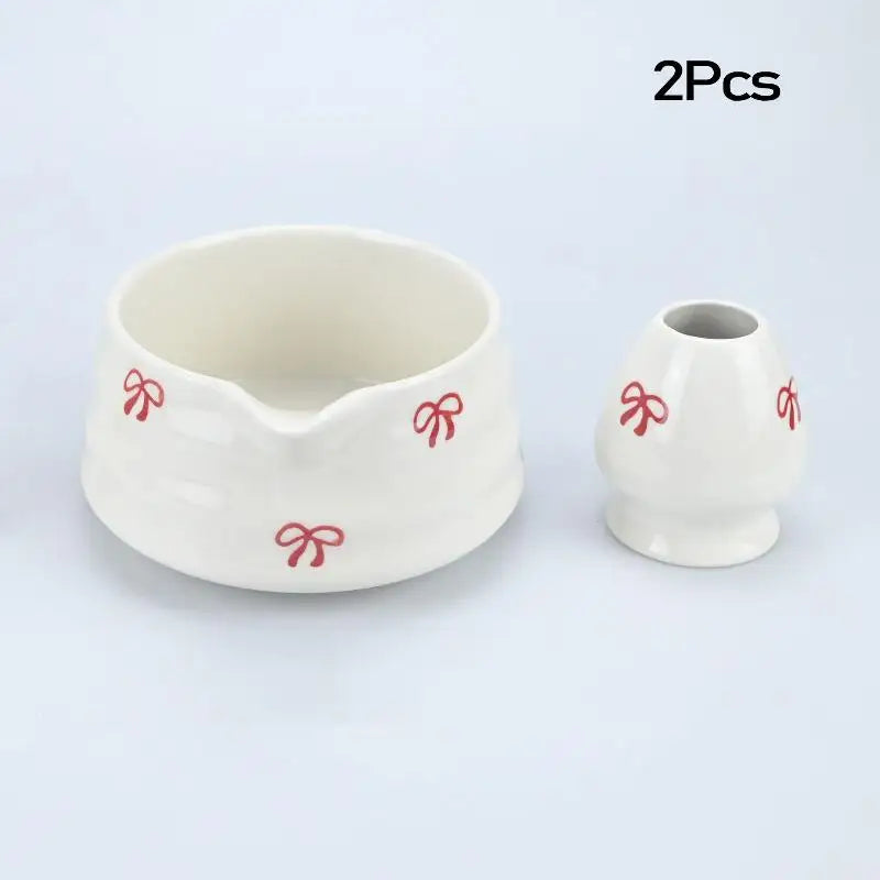 2 4 Matcha Whisk Bow Japanese Tea Includes Sets Bowl Spout Qme 2Pcs