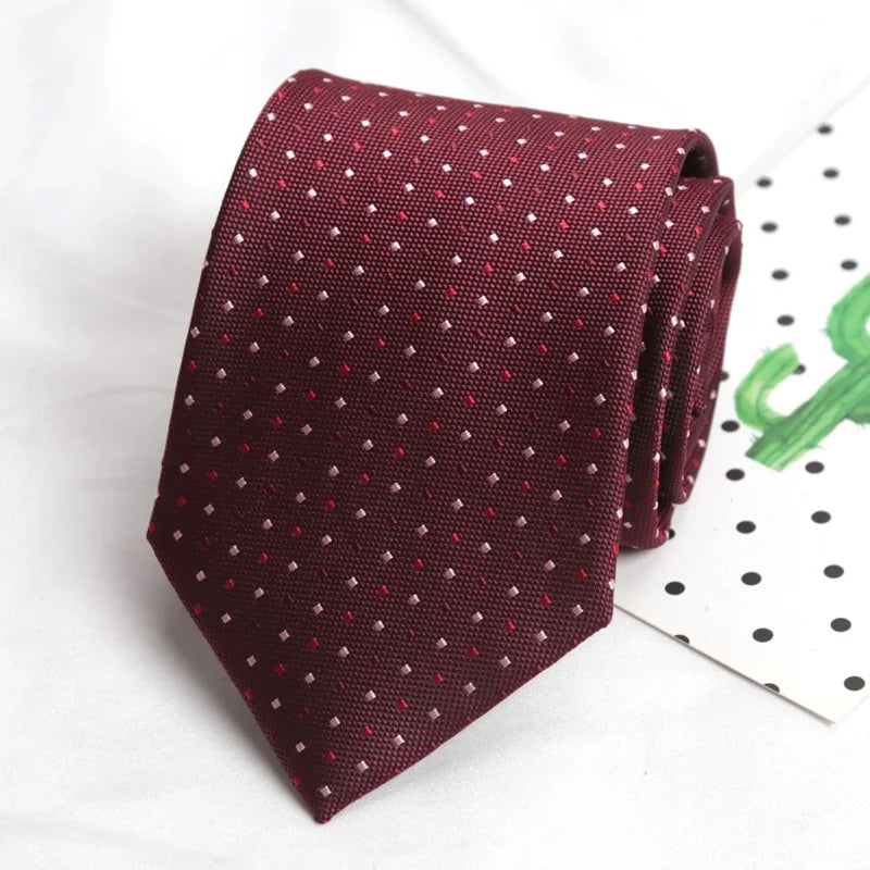 Design Wedding 8CM Men Tie Luxury Jacquard Striped Paisley Flower Neckties for Men Business Party Groom Collar Accessories Gift Qme A1