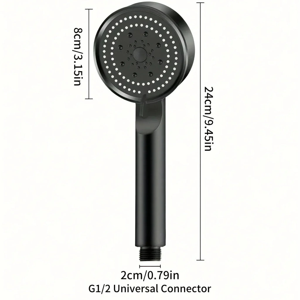 Five-speed shower head, pressure-enhanced shower spray head, household bathroom hot water shower unit, bathtub pressure-fed Qme