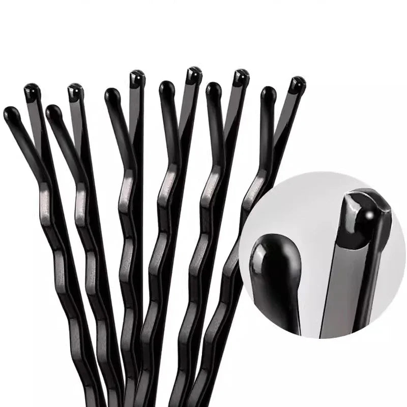 50-600pcs Black Straight Line Hair Clip U-shaped Needle Lady Hairpins Curly Wavy Grips Women Bobby Pins Styling Hair Accessories Qme