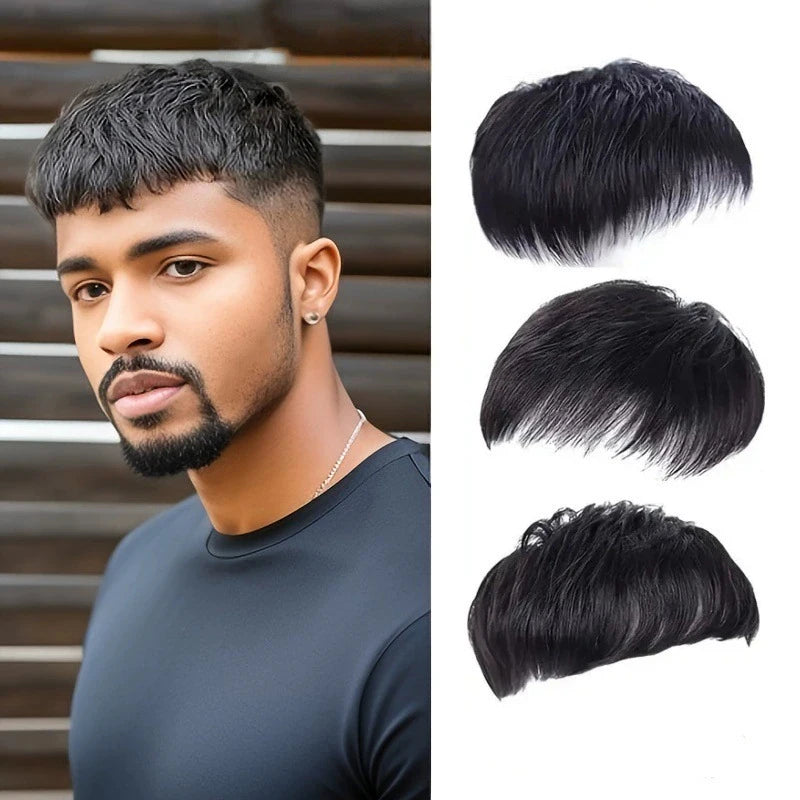 Men's Fashion Synthetic Fiber Wig Short Hair Sales Block Cover White Qme