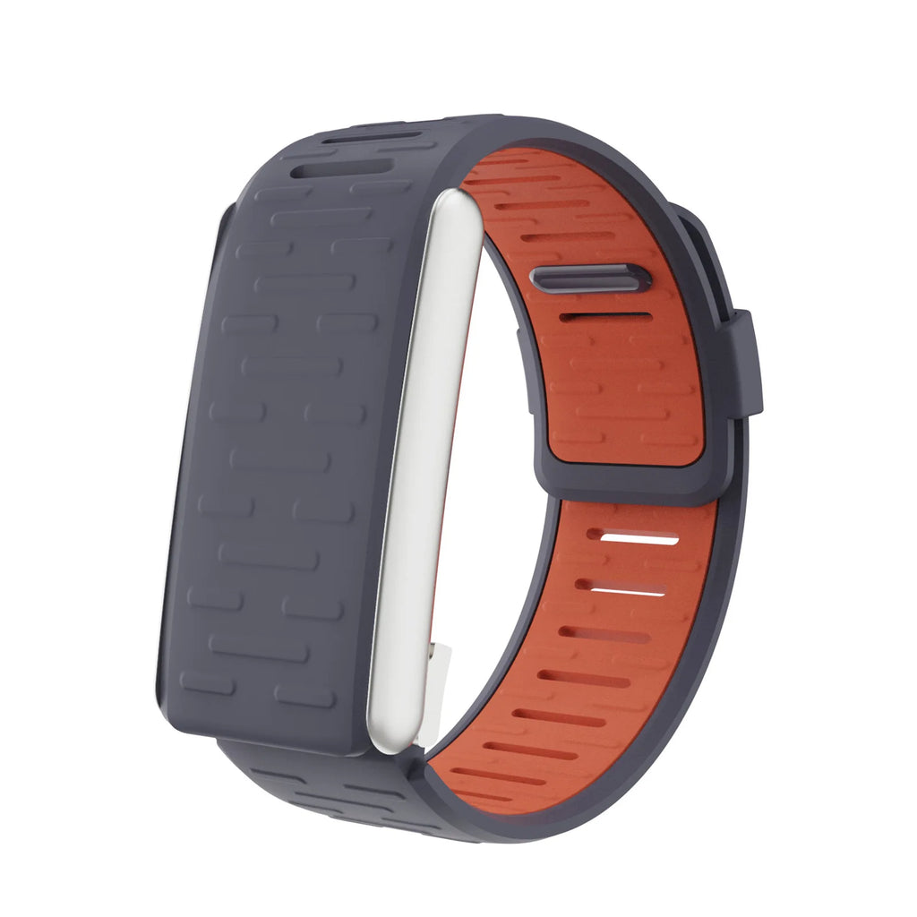 Silicone Sport Bands for Whoop5.0MG Strap Brecelet Adjustable Watch Strap Replacement Correa Breathable Straps for Whoop5.0 Band Qme Gray Orange-5.0