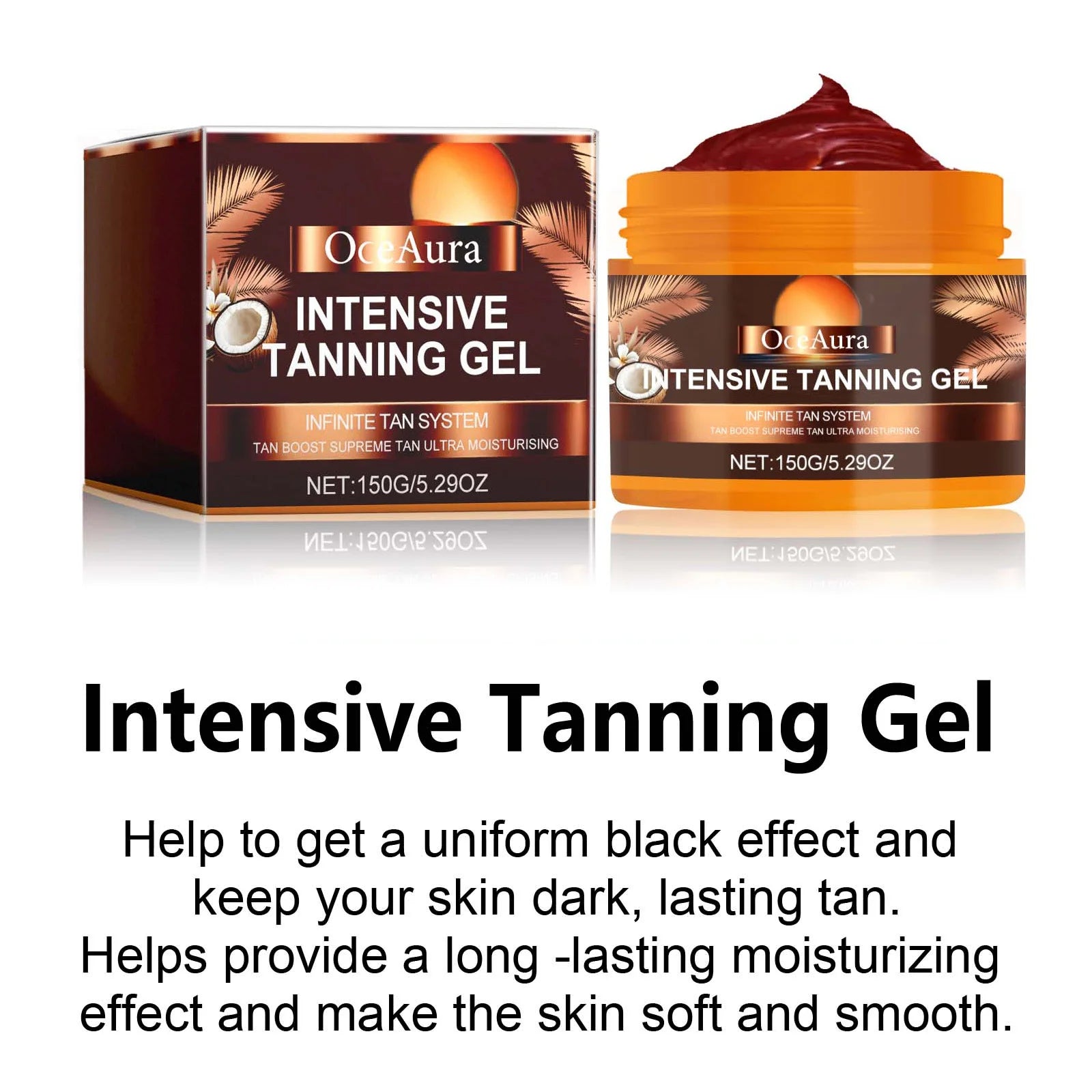 Intensive Tanning Gel & Cream Set Accelerator Bronzing Dark Skin Long Lasting Moisturizing Face Body Sunless Self Tanning Cream Qme