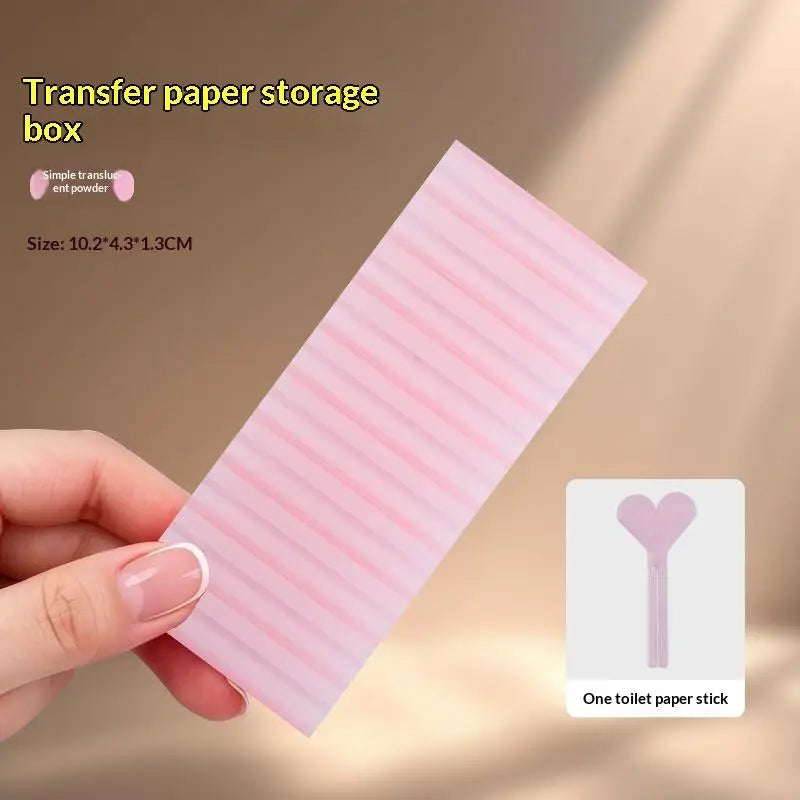 Mini Portable Nail Art Transfer Foil Storage Box Anti Wrinkle 10 Slot Qme Transparent pink