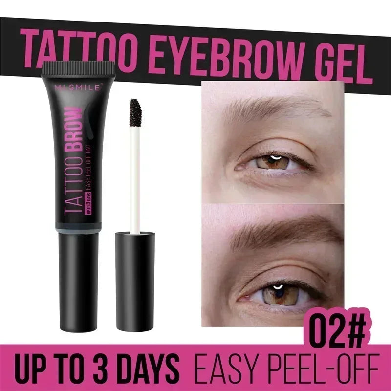 Tearing Eyebrow Gel Makeup Semi-permanent Waterproof Long Lasting Tattoo Tint Sweatproof Peel Off Dye Eyebrow Cosmetic Qme 02