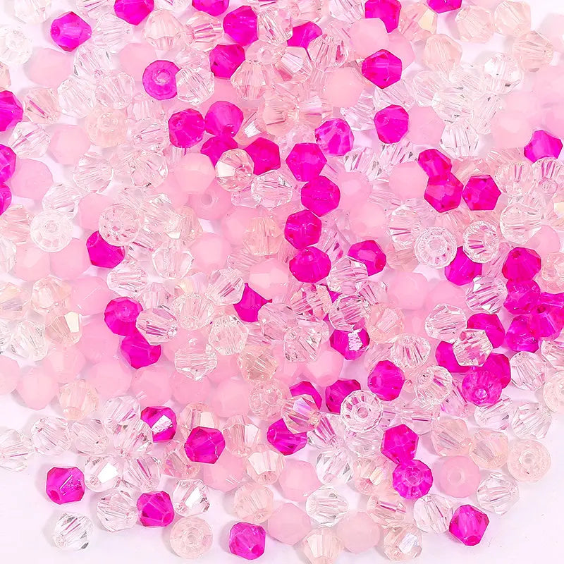100Pcs 4MM Glass Beads Bicone Shaped Beads Faceted Crystal Beads for Jewelry Making Bracelet Necklace Earrings DIY Beading Qme 13 4MM-100PCS