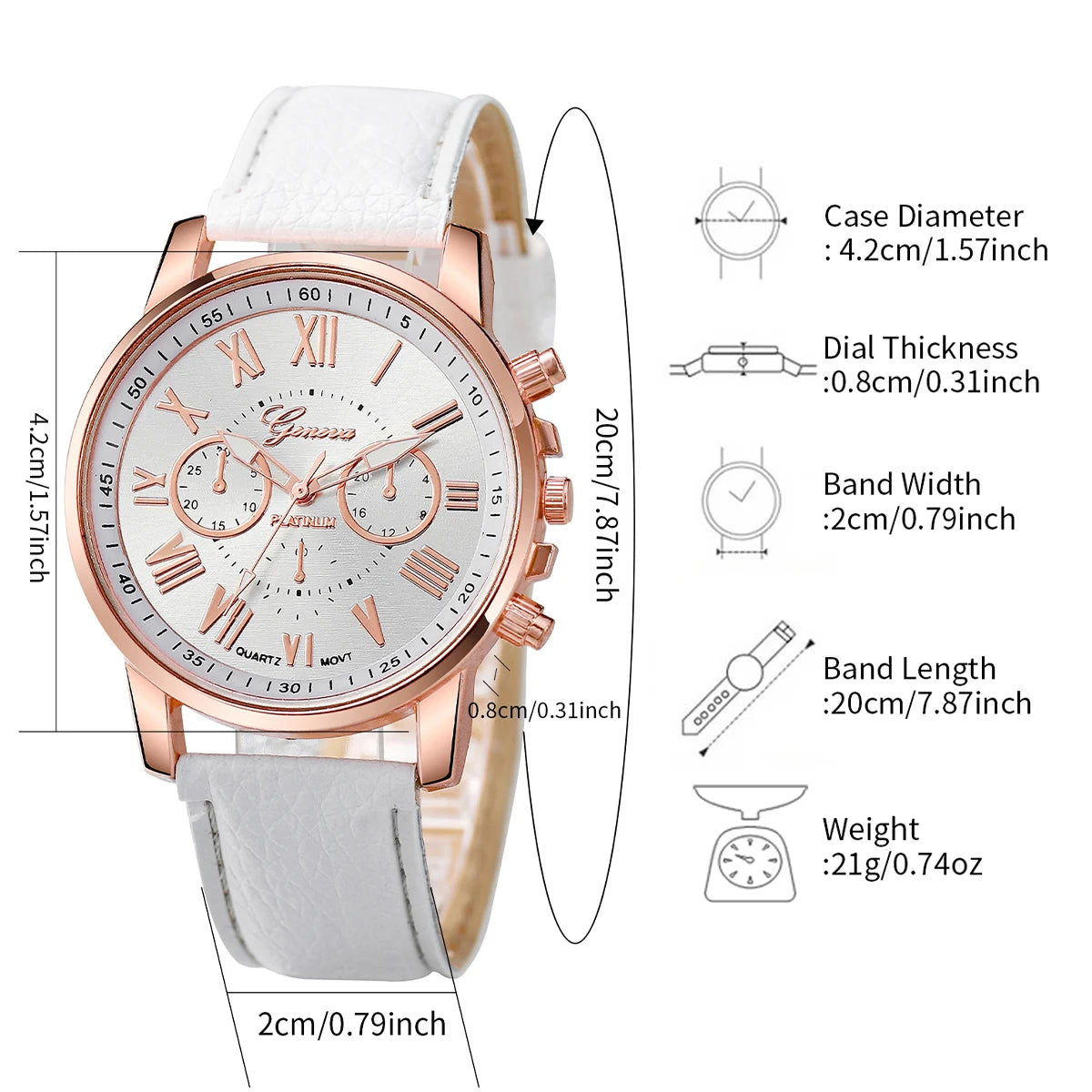 7PCs/Set Women's Watch Combination Set New Creative Trendy Watch Leather Watch Silicone Watch Jewelry Set Box Not Included Qme