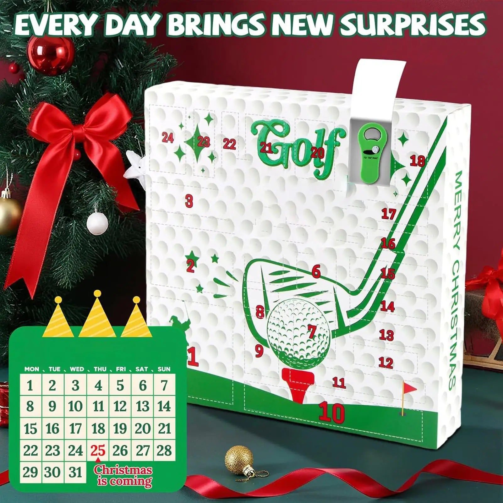 Golf Countdown Calendar 24-Days Golfing Accessories 2025 Advent Qme M China Mainland