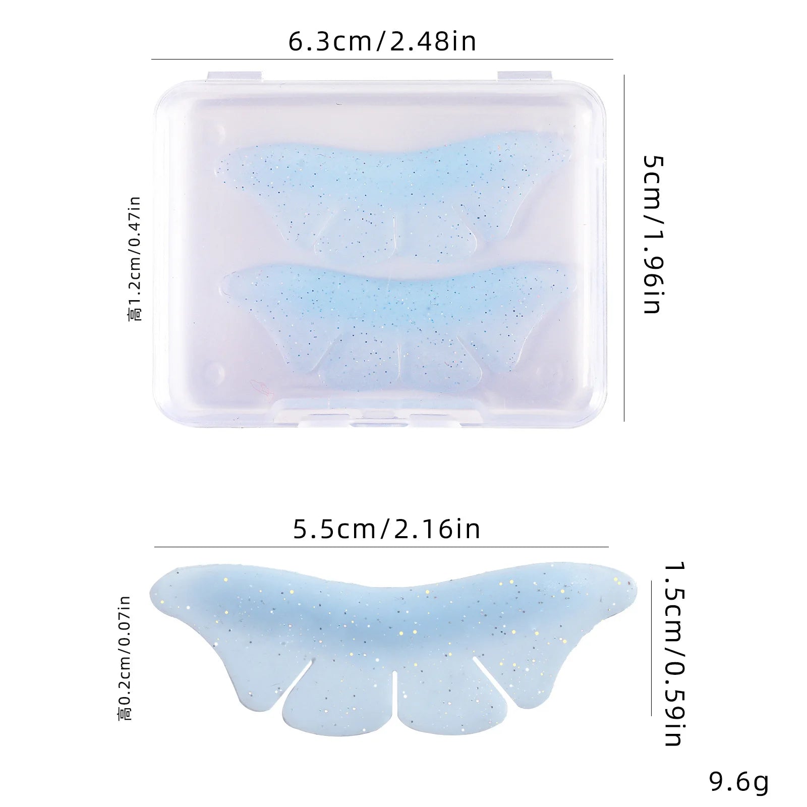 2 Pair Silicone Glitter Butterfly Lash Lift Shield Eyelash Perm Pads Lash Lifting 3D Eyelash Curler Accessories Tool Qme 2 Pair blue
