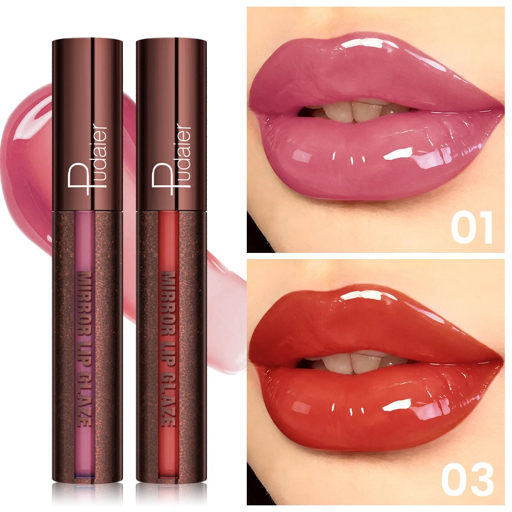 Glass Shine Lip Gloss Hydrating Plumping Mirror Glaze Waterproof Long Qme 01 03 4g