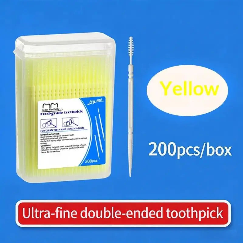High-end Disposable Toothpick Brush Ultra-fine Family Teeth Cleaning Qme Yellow