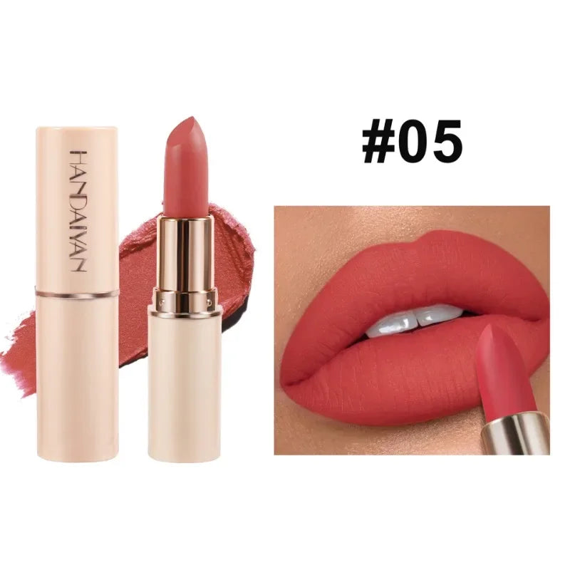 Deep Red Matte Lipstick 8 Colors Waterproof Non-stick Cup Lip Balm Makeup Dark Red Lipsticks Velvet Easy To Color Lips Cosmetics Qme 05