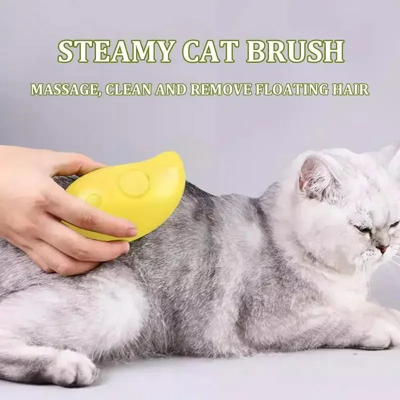 Cat Dog Steamy Brush Steam Electric Sprayer Massage Pet Grooming Tool Qme