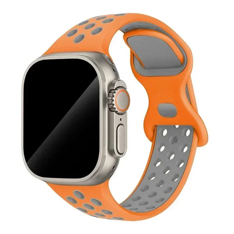Silicone Strap for Apple Watch Band Ultra 2 49mm 38mm 42mm Sport Bracelet iWatch Series 9 8 7 41mm 45 mm 7 6 SE 5 4 3 44mm 40mm Qme