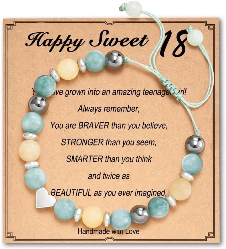 Arrival Gifts Birthday Love-natural Stone Beaded Bracelet Handwoven