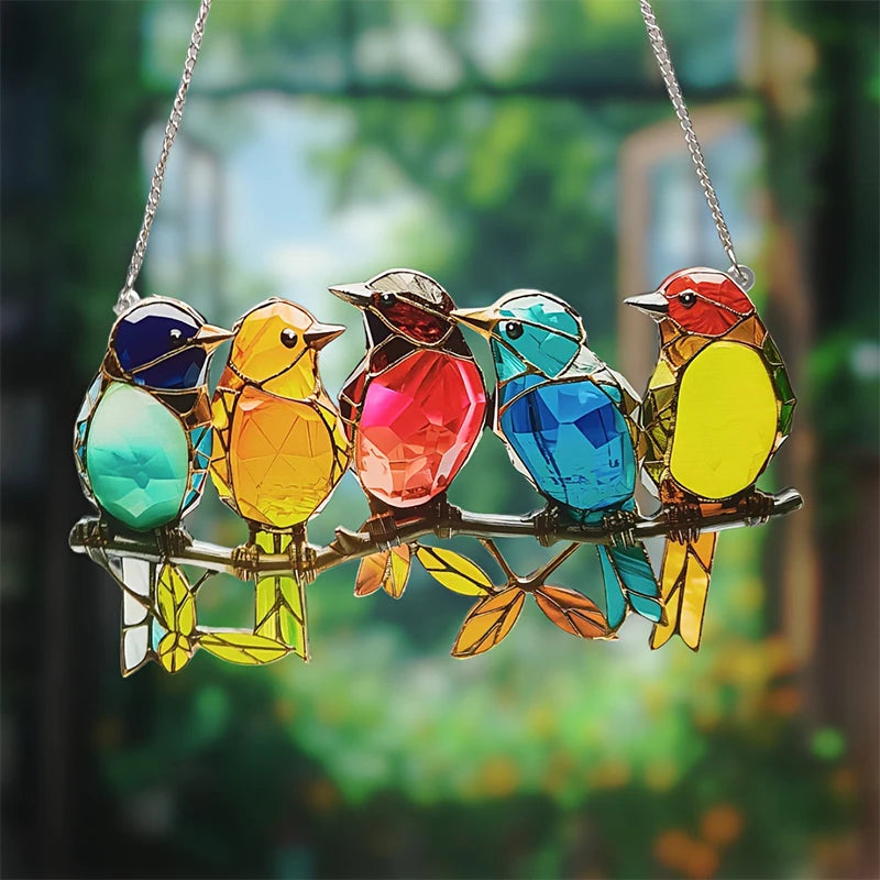 Cute Colorful Bird Pendant Acrylic Car Pendant Garden Garden Decoration Pendants Qme