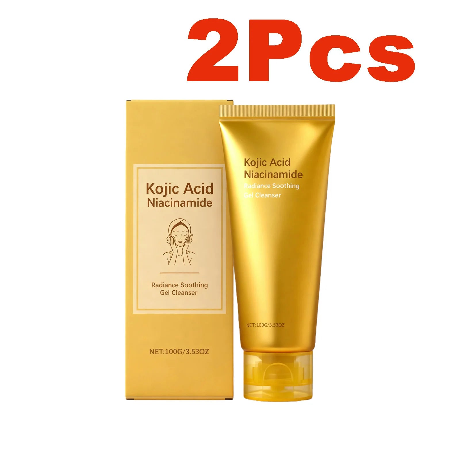 Radiance Soothing Gel Cleanser Skin Cleansing Brightening Hydrating Repair Face Foam Daily Cleanser for Sensitive Skin Skincare Qme 2 x 100g Boxed