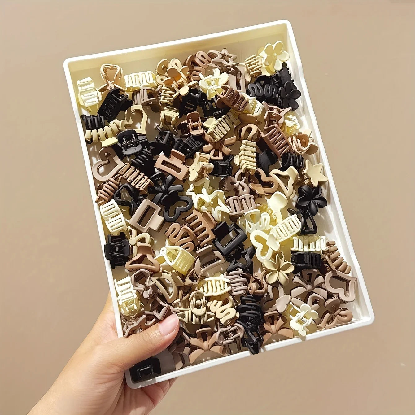10/20/30PCS Beige Mixed Pack Small Clips, Cute Girl Accessories - Perfect for Daily Use, Special Occasions, or Travel Gifts Qme